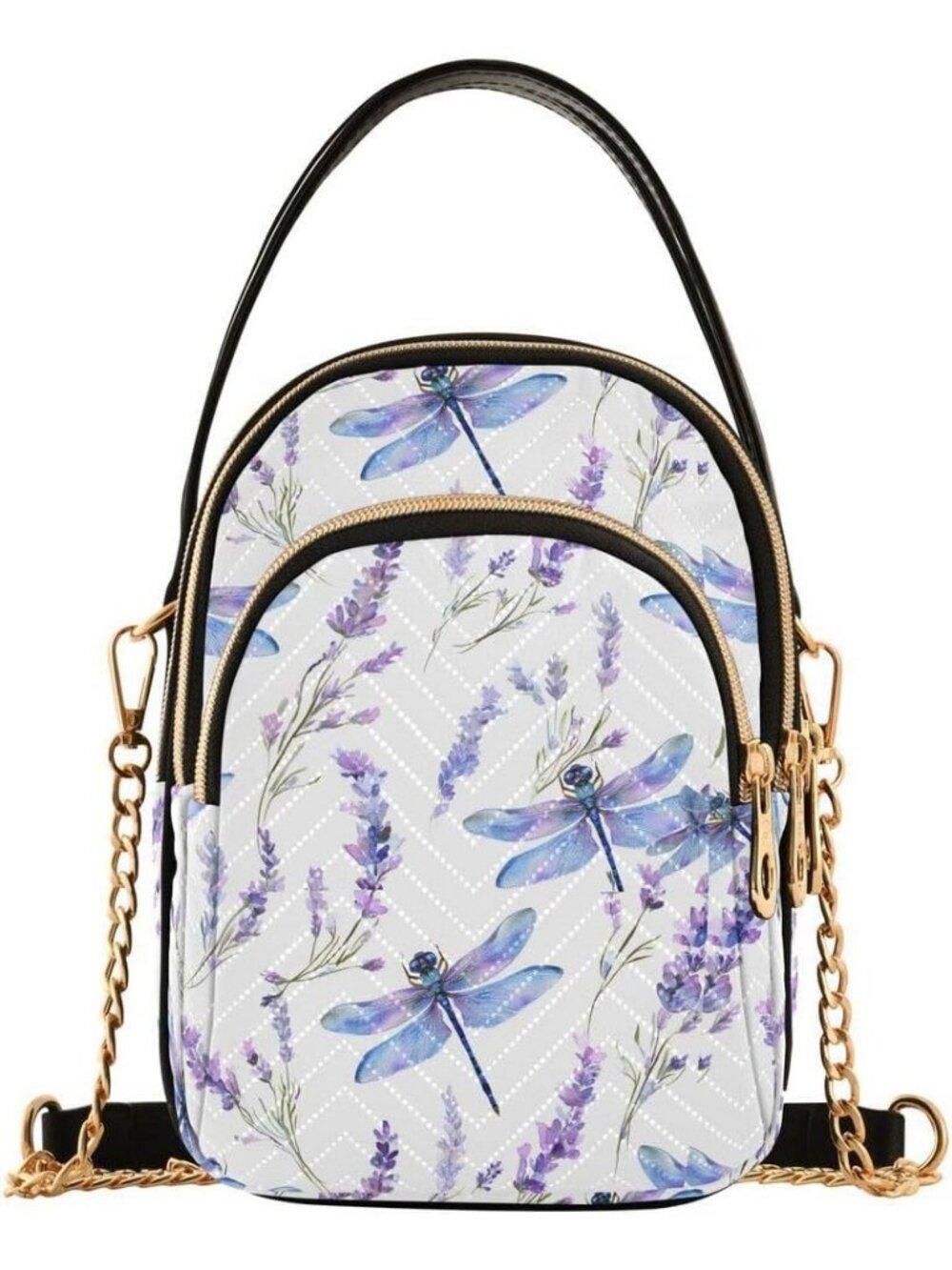 Women Halloween Blue White Bat Pumpkin Leaf Small Purse Shoulder Crossbody Bag